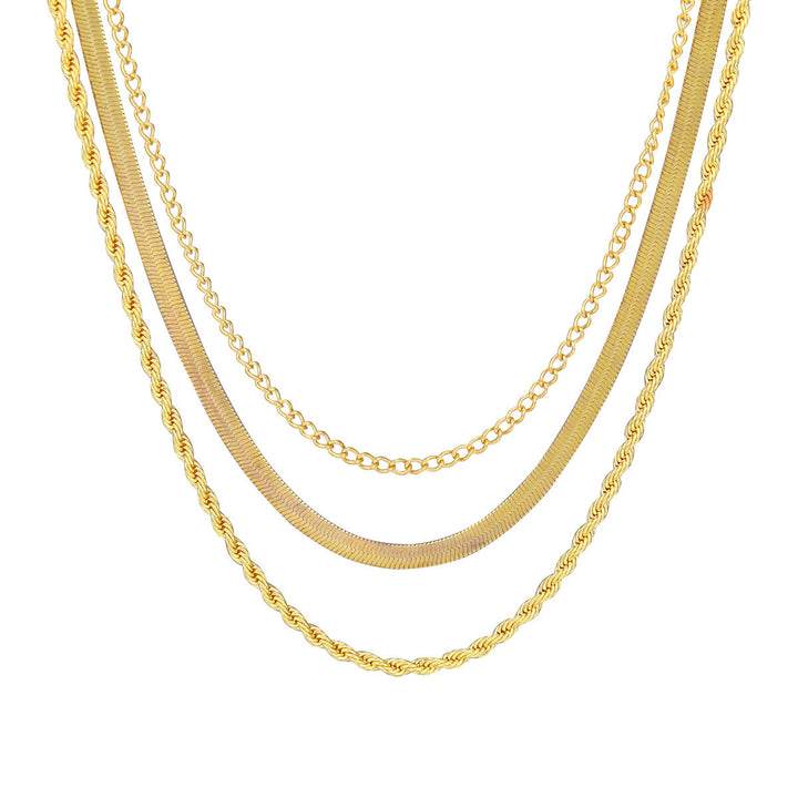 Layered Textured Chain Necklace Stornfield