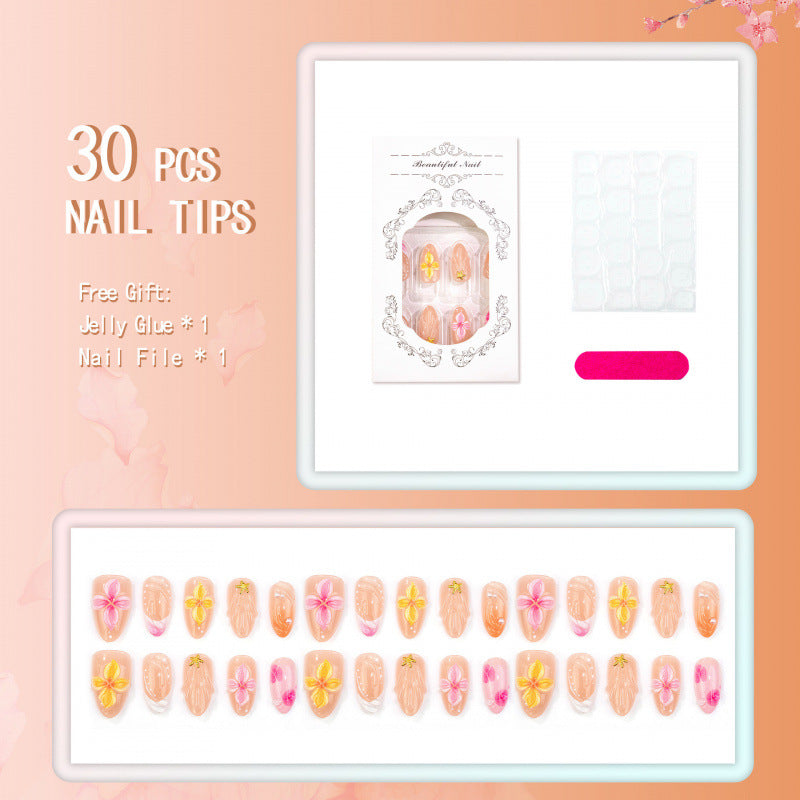 Floral Accent Press-On Nail Set