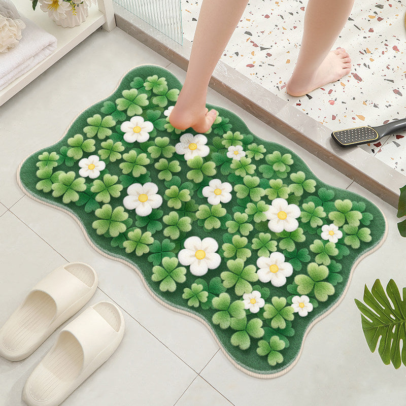 Floral-Themed Soft Bath Mat