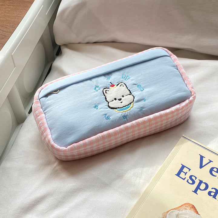 Handmade cosmetic bag with playful cat design Stornfield