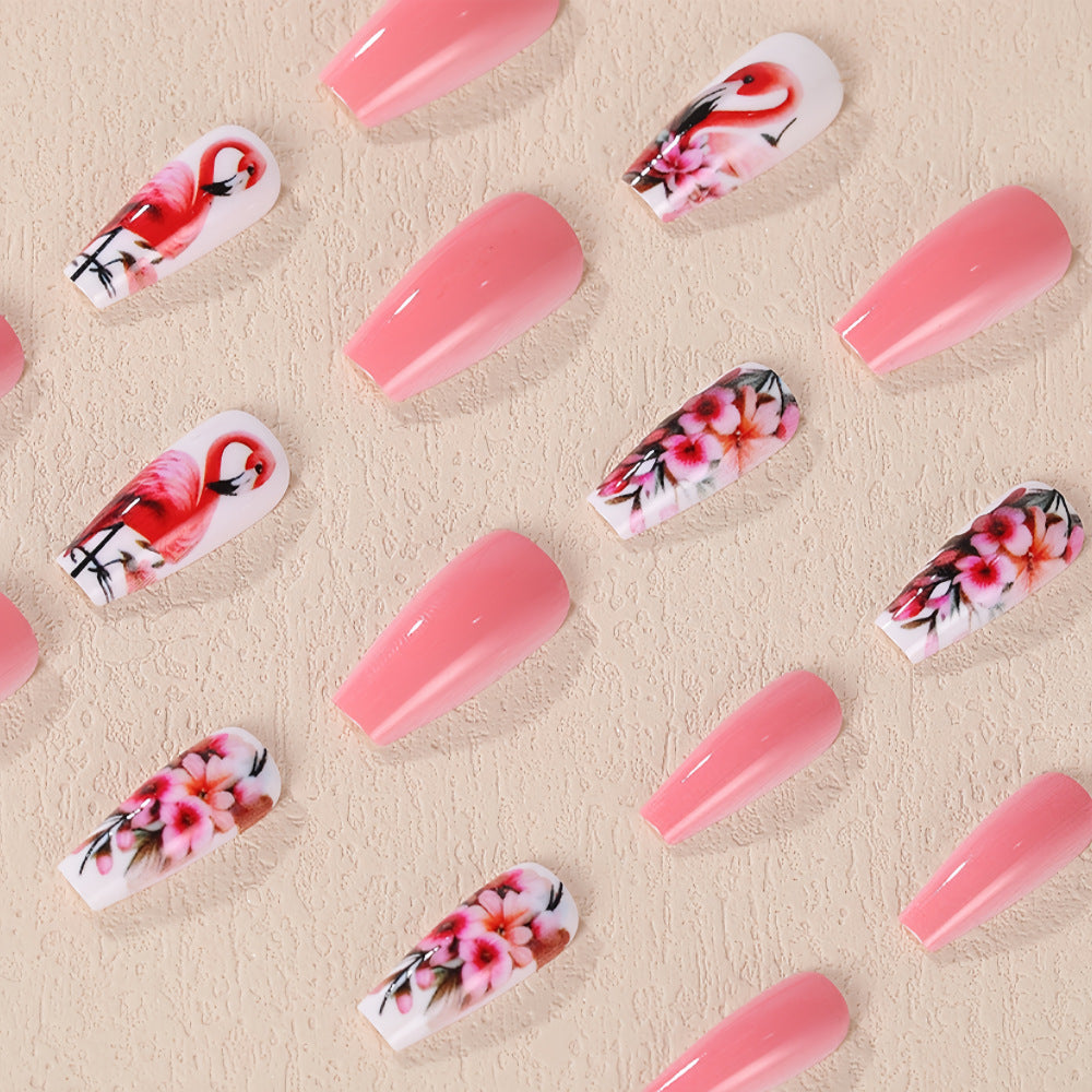 Nail Art Set with colorful flamingo and flower patterns Stornfield