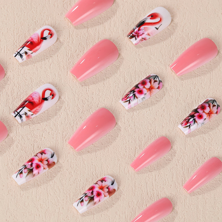 Nail Art Set with colorful flamingo and flower patterns Stornfield