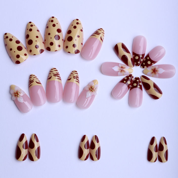 Artificial nails with creative floral design and unique watercolor patterns Stornfield