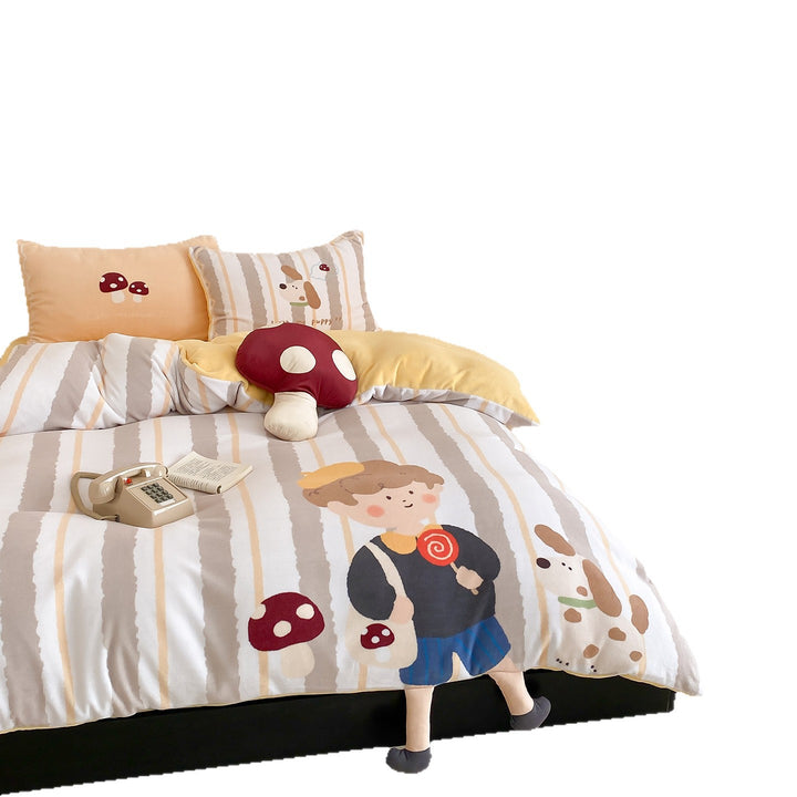 Cozy quilted bedding set with panda motif and plush pillow