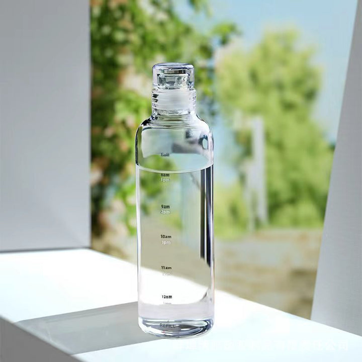 Women's transparent motif drinking bottle with time markers Stornfield