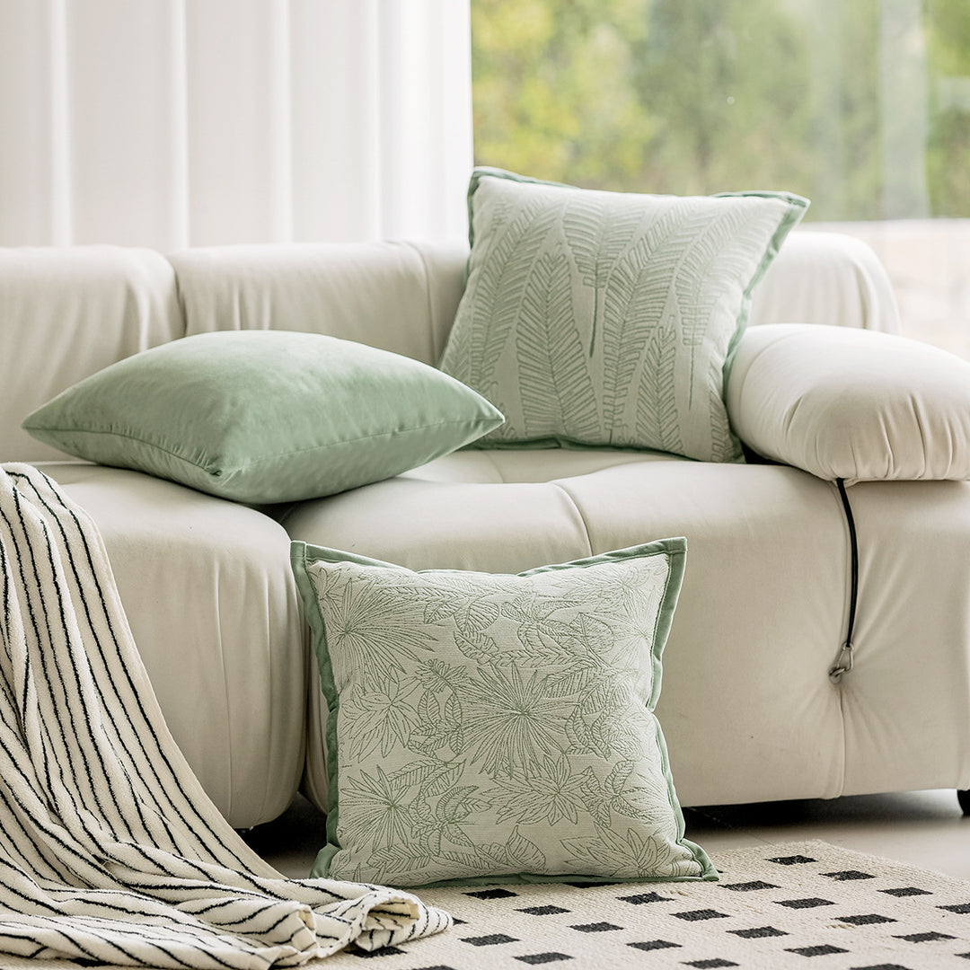 Floral decorative cushion with high-quality fabric cover