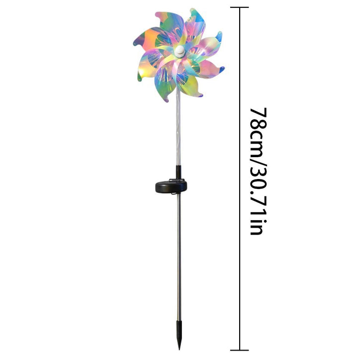 LED Solar-Powered Spinning Pinwheel Pathway Stake Lights Stornfield