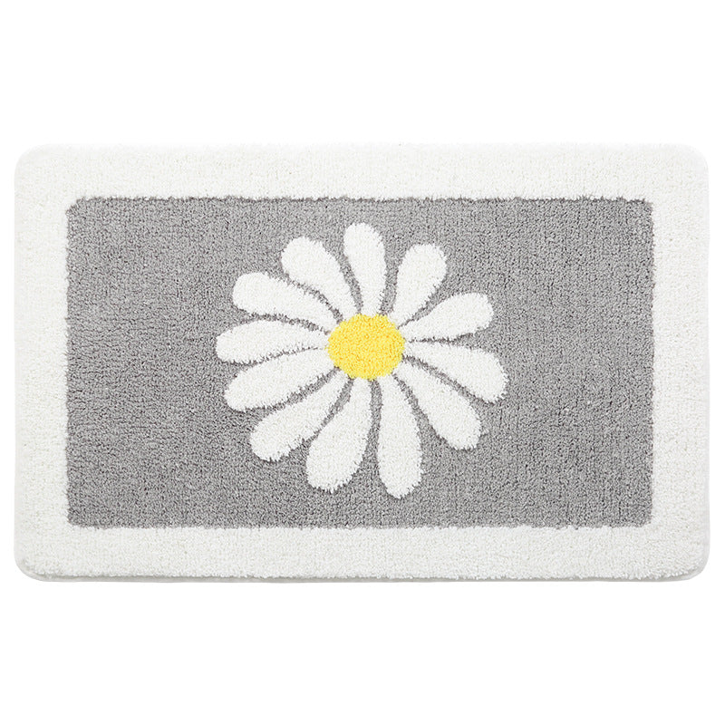 Floral Patterned Plush Bath Mat Stornfield