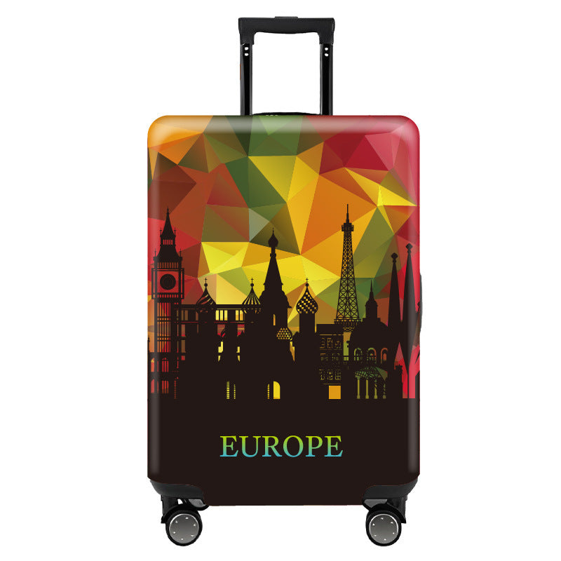 Women's hard-shell suitcase with colorful travel motif Stornfield