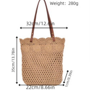 Designer shopping bag with hand-crocheted detail Stornfield