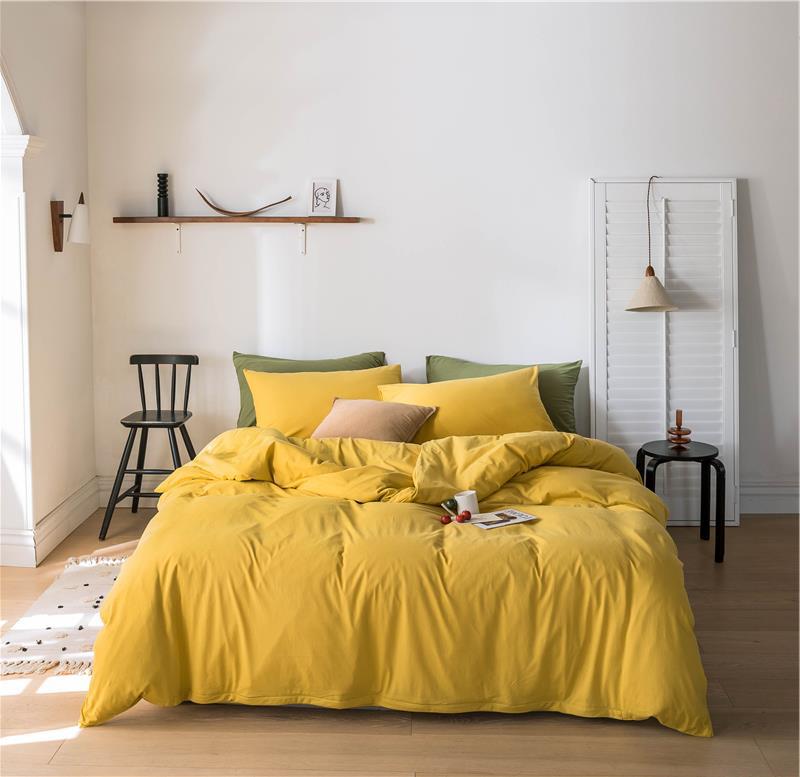 Bedding set made of breathable cotton percale with temperature-regulating processing