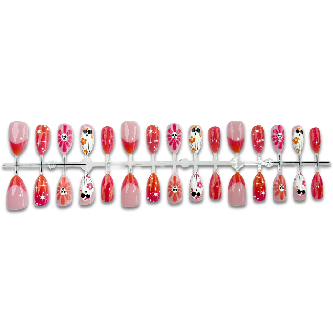 Artistic Floral Print Press-On Nails
