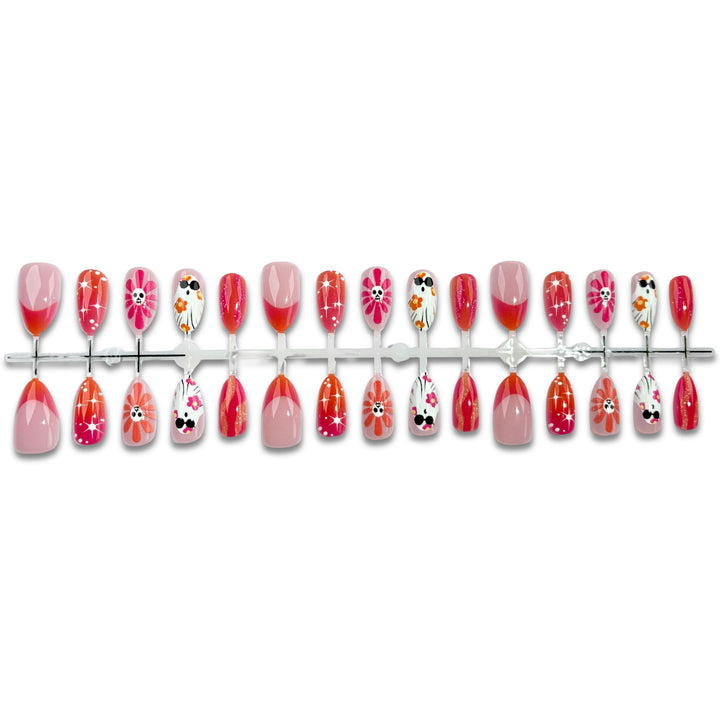 Artistic Floral Print Press-On Nails