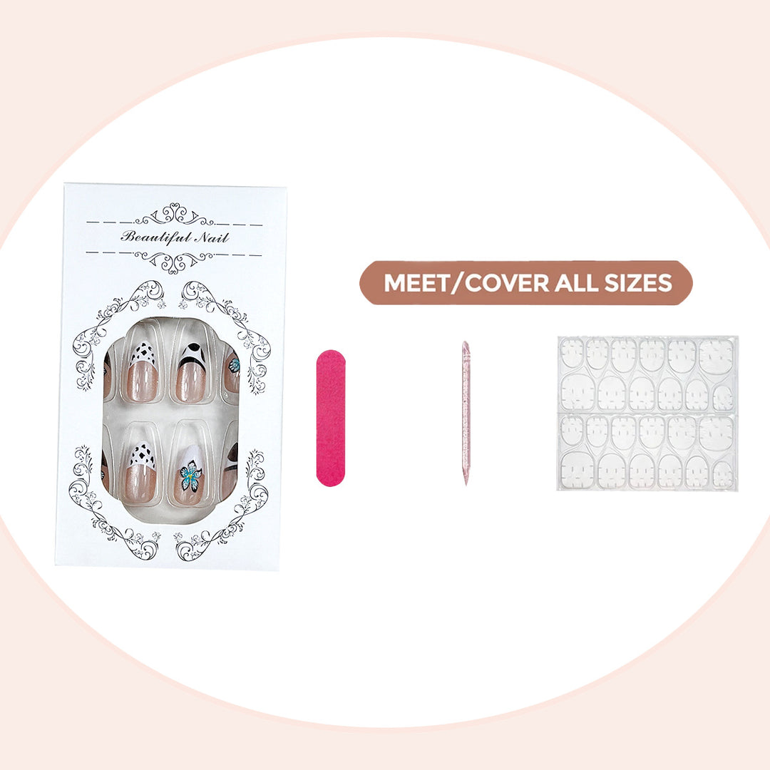 Artistic Floral Press-On Nail Set Stornfield