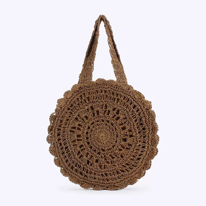 Hand-crocheted round bag with Boho design Stornfield