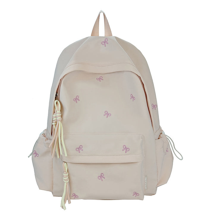 Backpack with Charming Bow Design and Practical Compartments Stornfield
