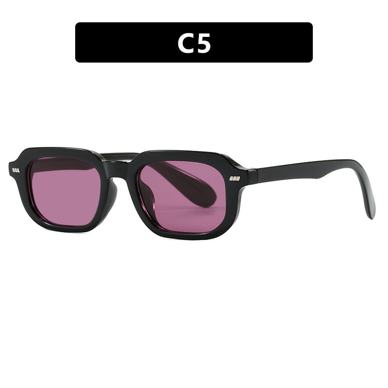Women’s square sunglasses with high-gloss transparent frame and polarized lenses Stornfield