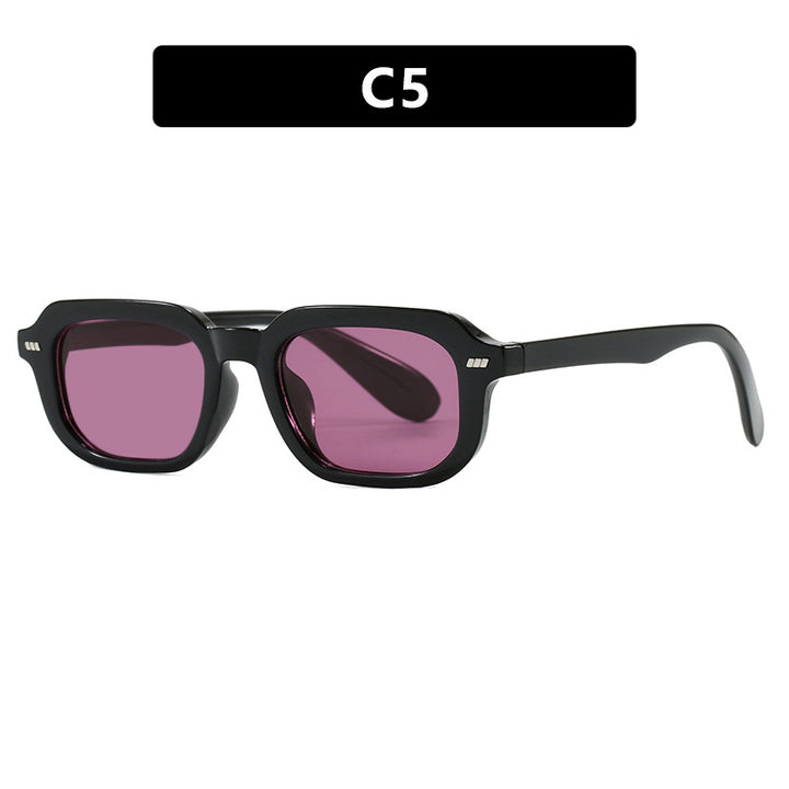 Women’s square sunglasses with high-gloss transparent frame and polarized lenses Stornfield