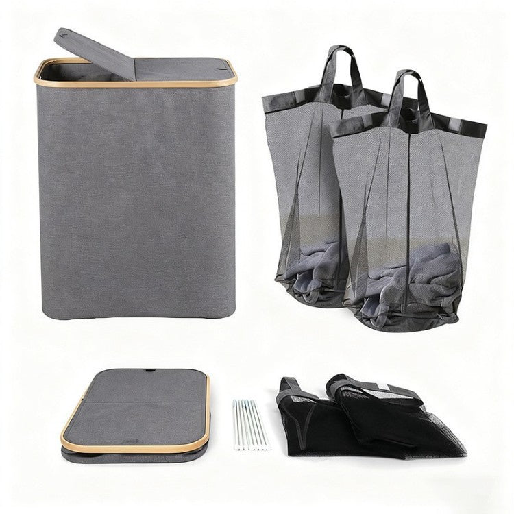 High-quality laundry basket with lid and handle Stornfield