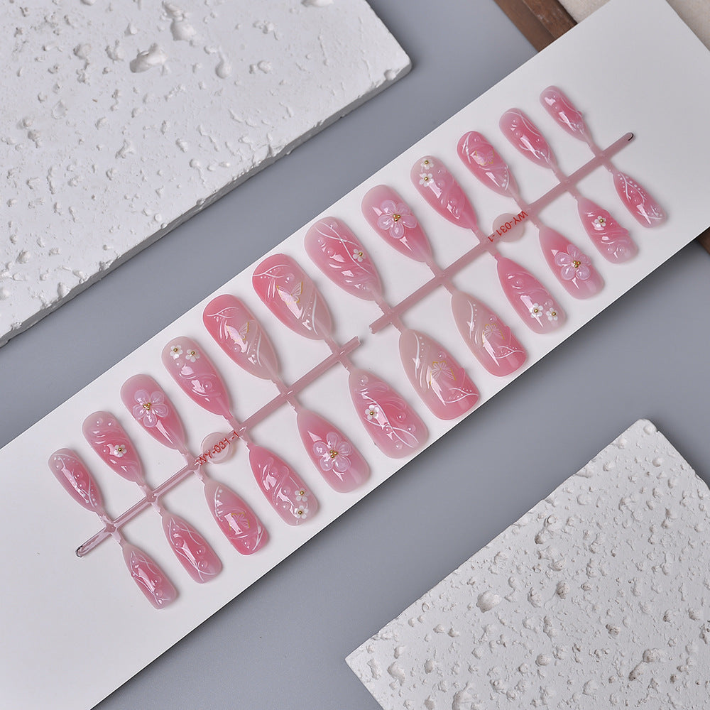 Floral-Embellished Press-On Nail Kit Stornfield