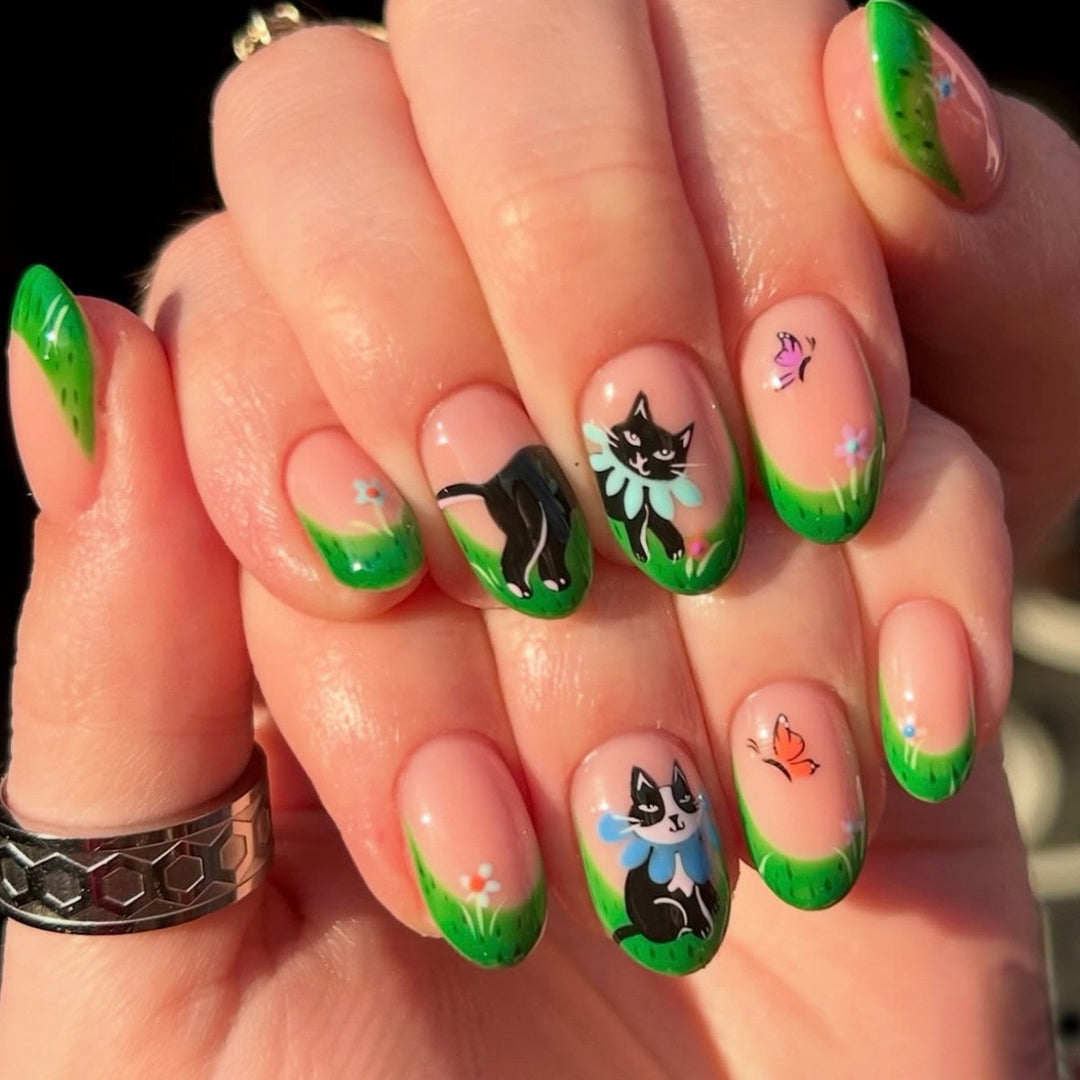 Whimsical Cat-Themed Nail Art Set Stornfield