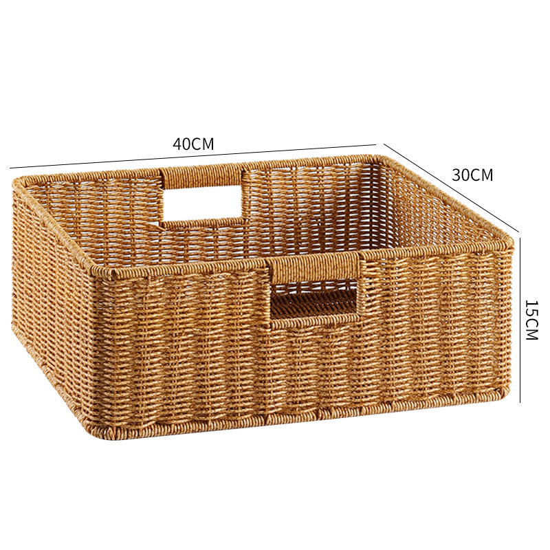 Handwoven Storage Basket with Cutout Handles Stornfield