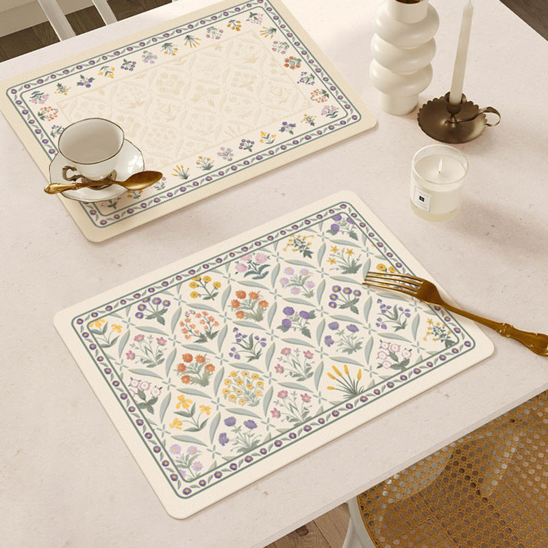 Floral Design Kitchen Mat Stornfield