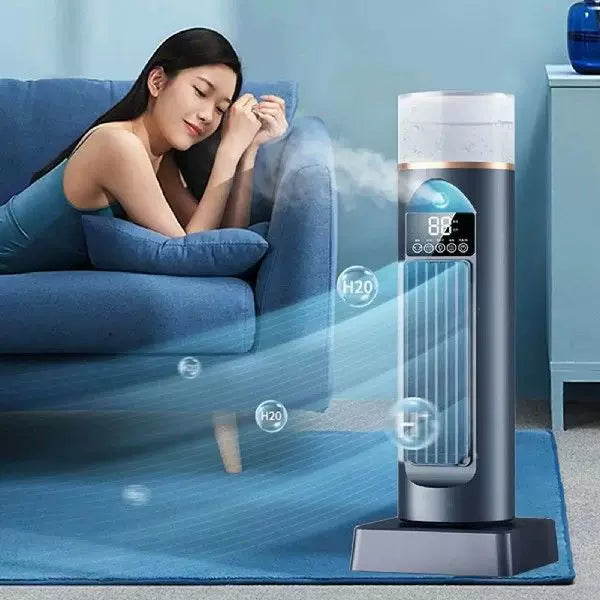 Unisex one size compact vertical personal vaporizer air cooler with digital display removable water tank adjustable louvers USB powered Stornfield