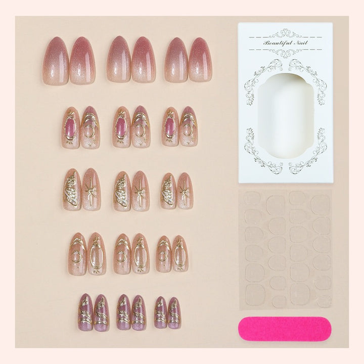 Artificial Nail Set with Elegant Accents Stornfield