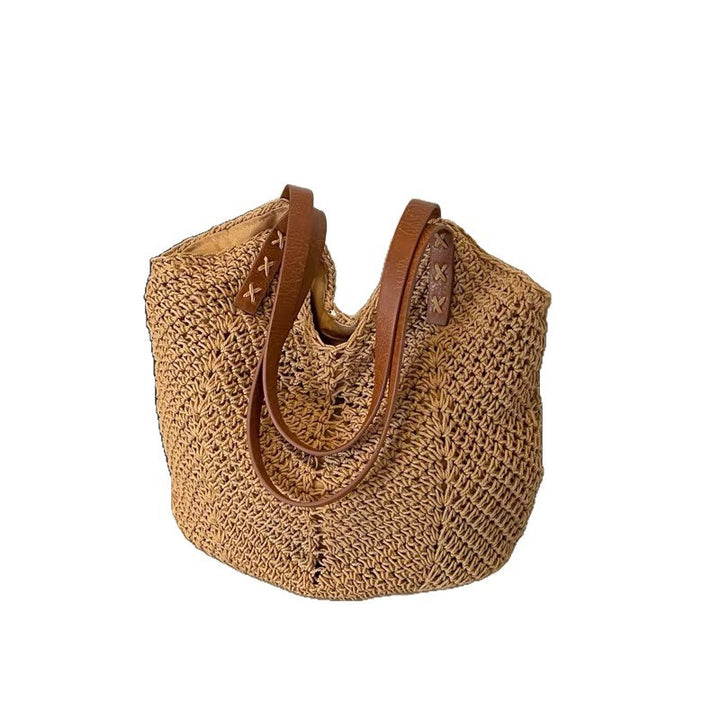 Handcrafted beach bag with elegant leather handles Stornfield