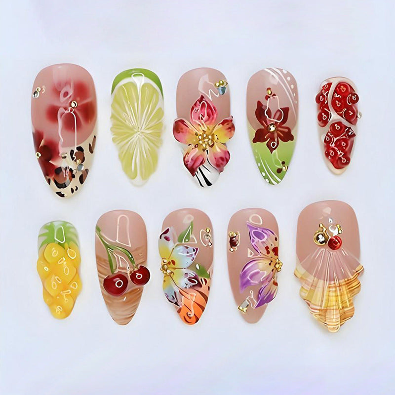 Nail art set with tropical fruit motifs Stornfield