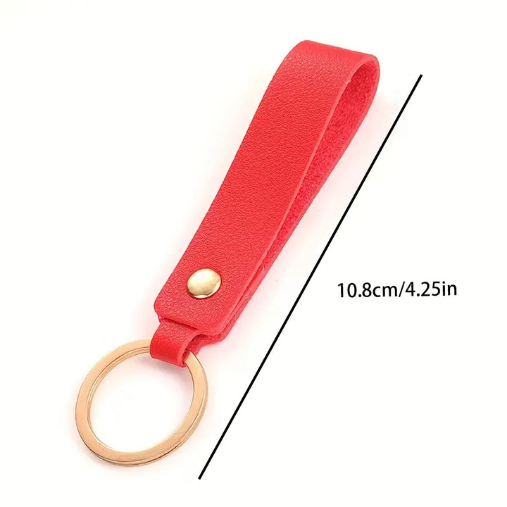 Unisex keychain made of high-quality synthetic leather with elegant metal embellishment Kalsten