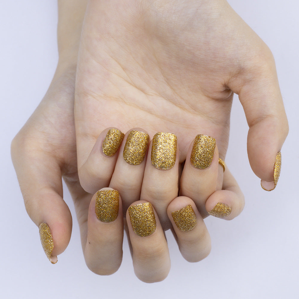 Glittering Artificial Nails In Elegant Square Design Stornfield