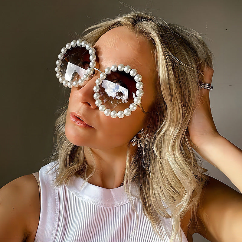 Women's designer sunglasses with pearl-embellished frame Stornfield