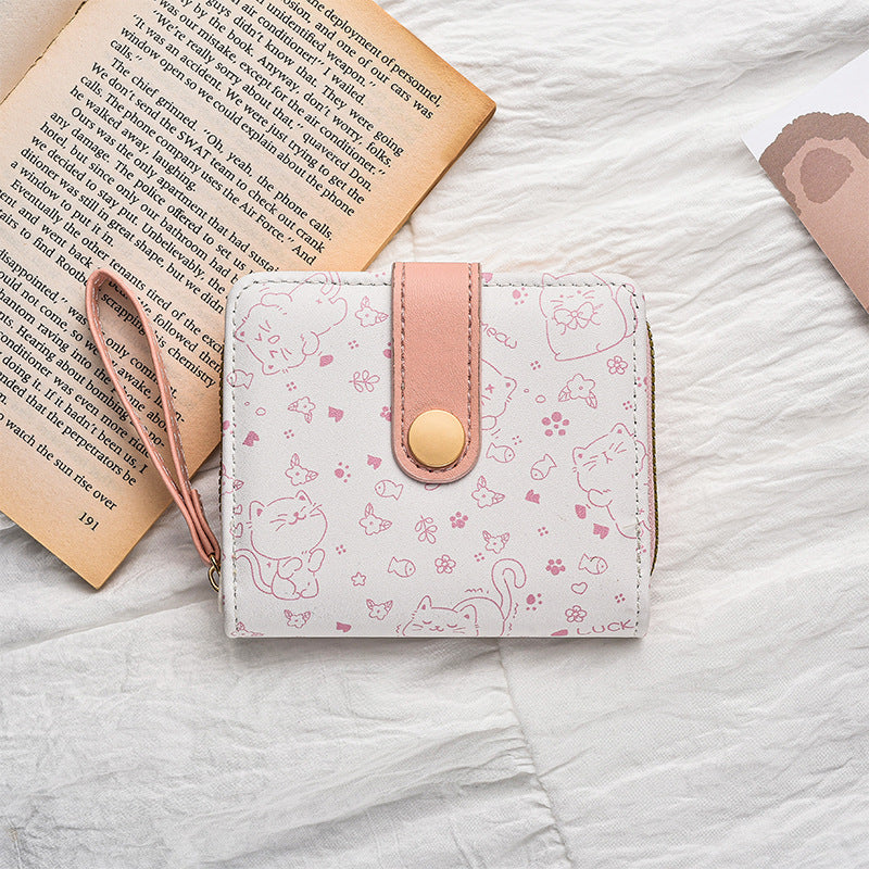 Cute Cat-Themed Zippered Coin Wallet Stornfield