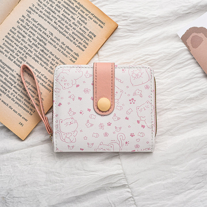 Cute Cat-Themed Zippered Coin Wallet Stornfield