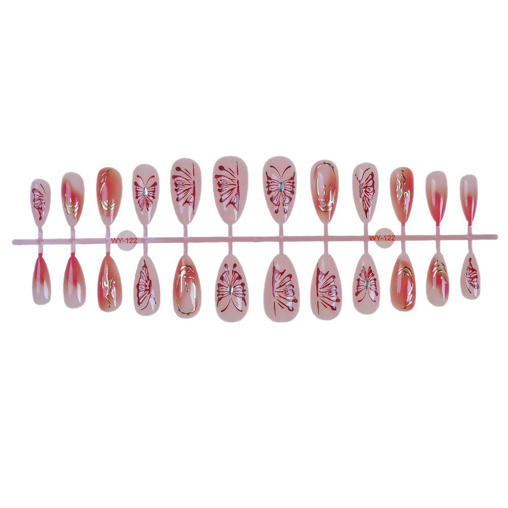 Elegant Hand-Painted Press-On Nail Art Stornfield