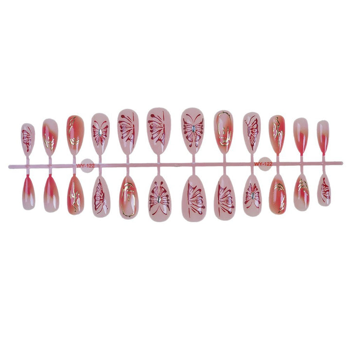 Elegant Hand-Painted Press-On Nail Art Stornfield