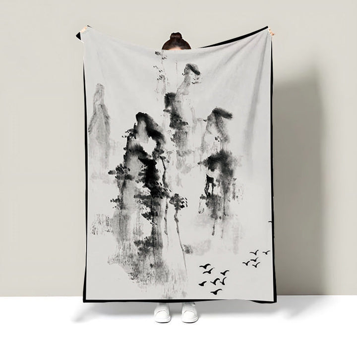 Decorative Bamboo Print Throw Blanket