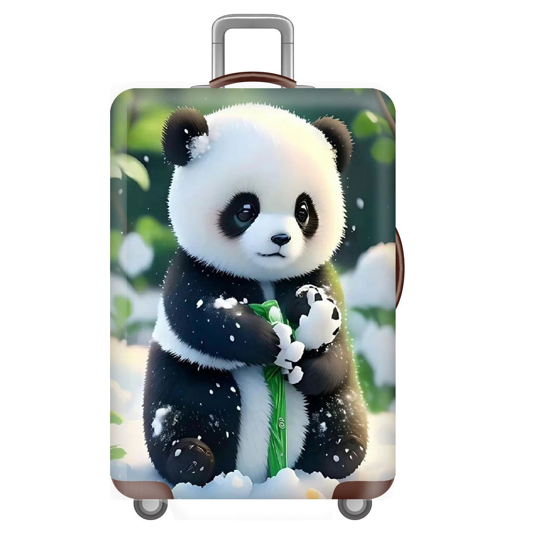 Unisex non-elastic suitcase cover for hard shell trolley with cute panda design, stretch protective cover with handle and wheel openings Stornfield