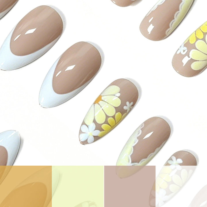 Floral French Tip Nail Art Enhancements Stornfield 1789915430