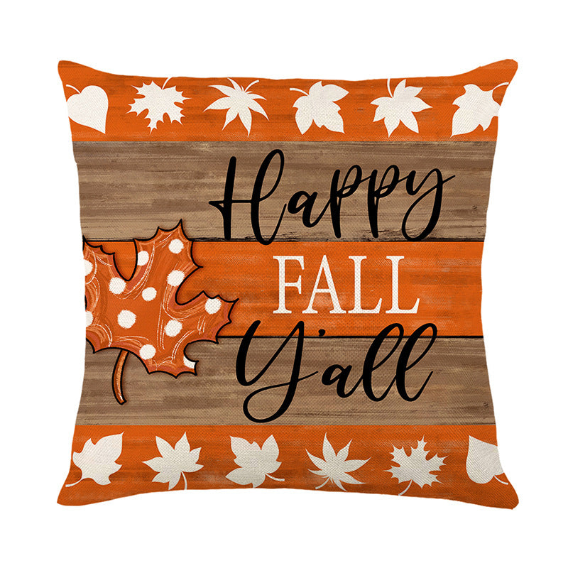 Autumn Harvest Decorative Throw Pillow Cover with Rustic Pumpkin Print