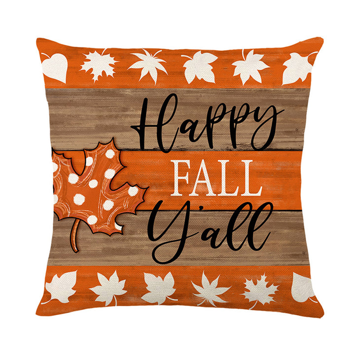 Autumn Harvest Decorative Throw Pillow Cover with Rustic Pumpkin Print