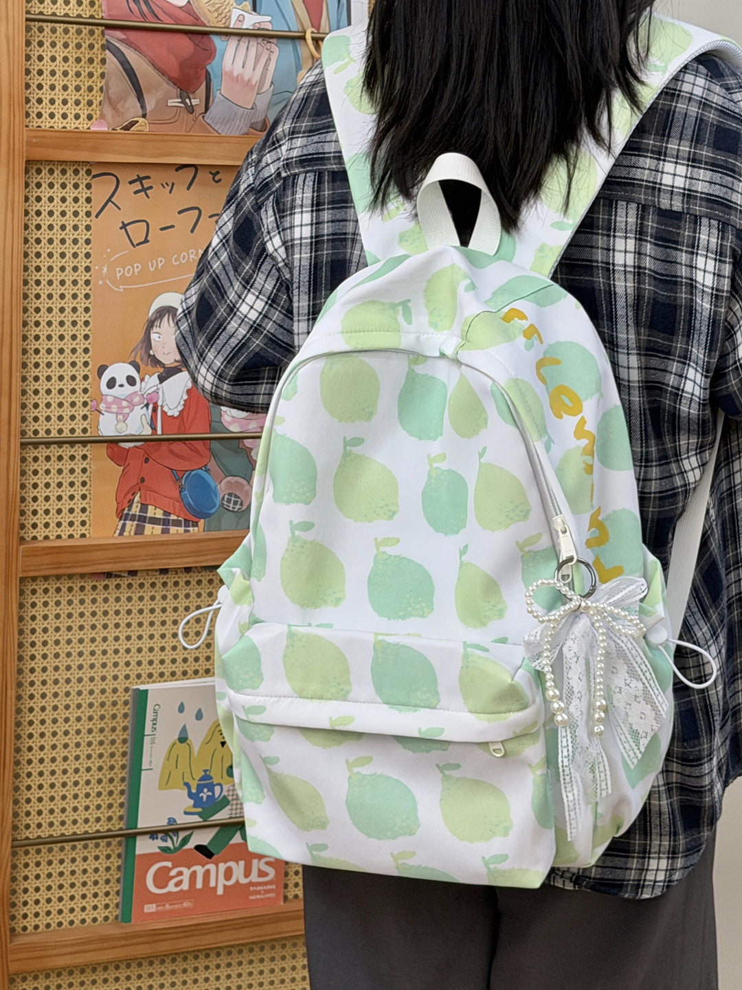 Playful Apple-Patterned Backpack Stornfield