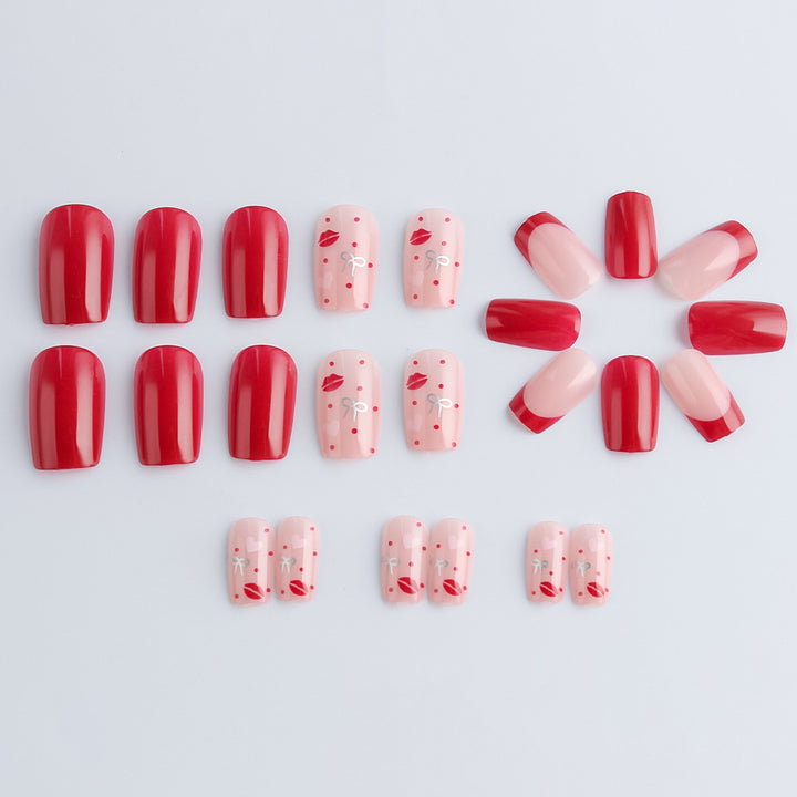 Decorative Love-Themed Press-On Nails Stornfield