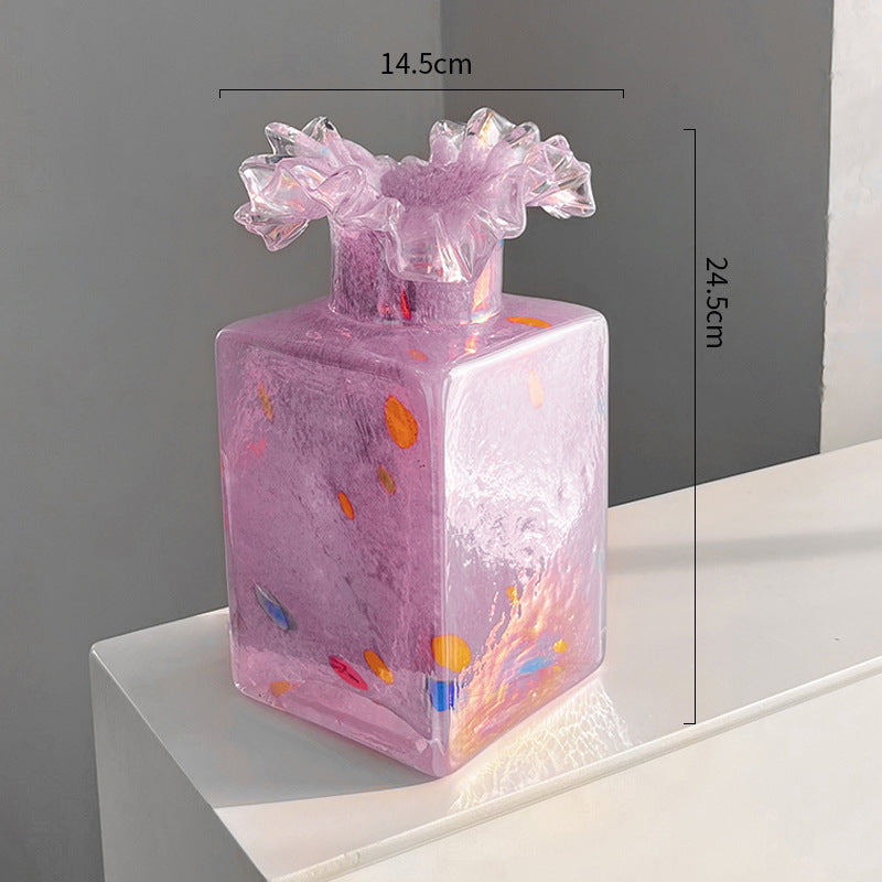 Decorative Ruffled-Top Square Wax Candle Stornfield