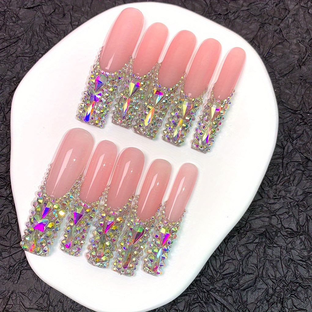 3D Decorative Press-On Nail Extensions with Sparkling Gem Accents Stornfield