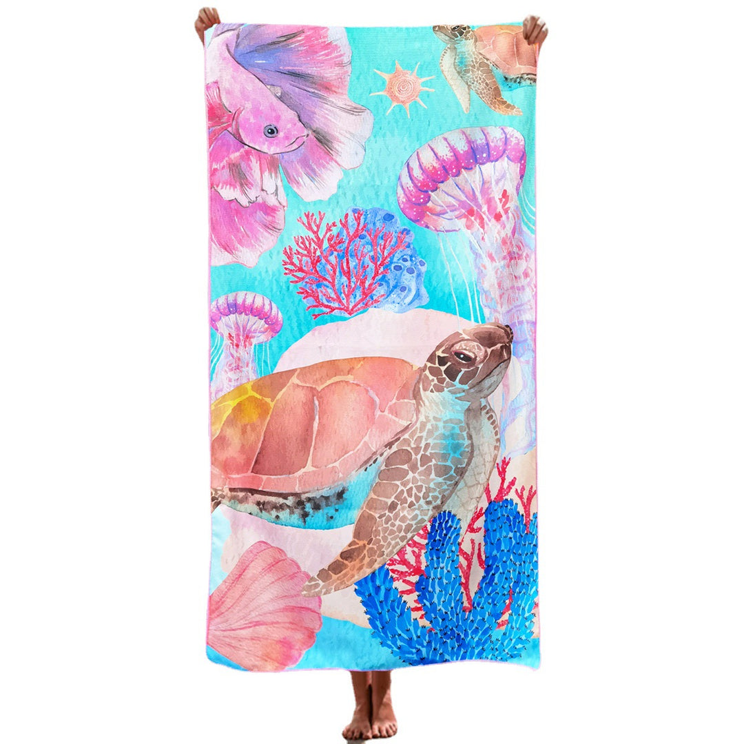 Beach towel with colorful underwater motif Stornfield