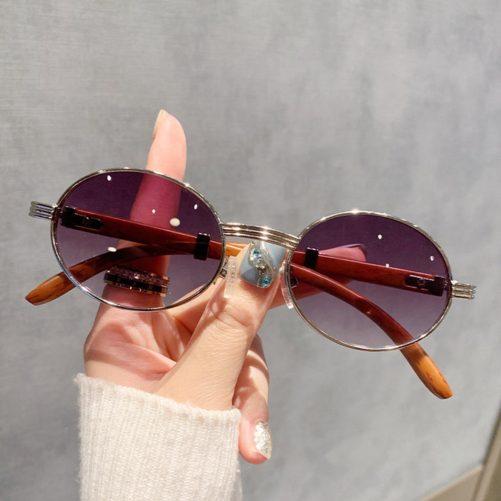 Women's Vintage-Style Sunglasses with Wooden Inner Frame Stornfield