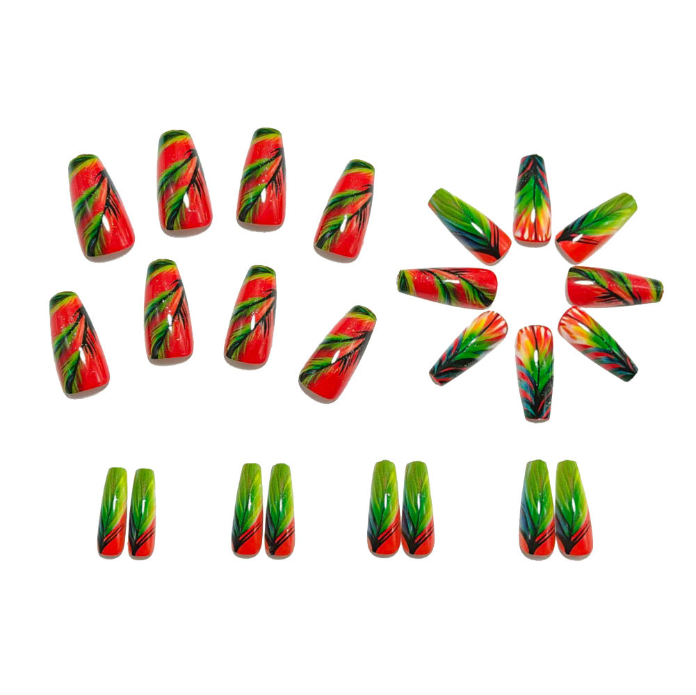 Artificial nails with creative plant designs Stornfield